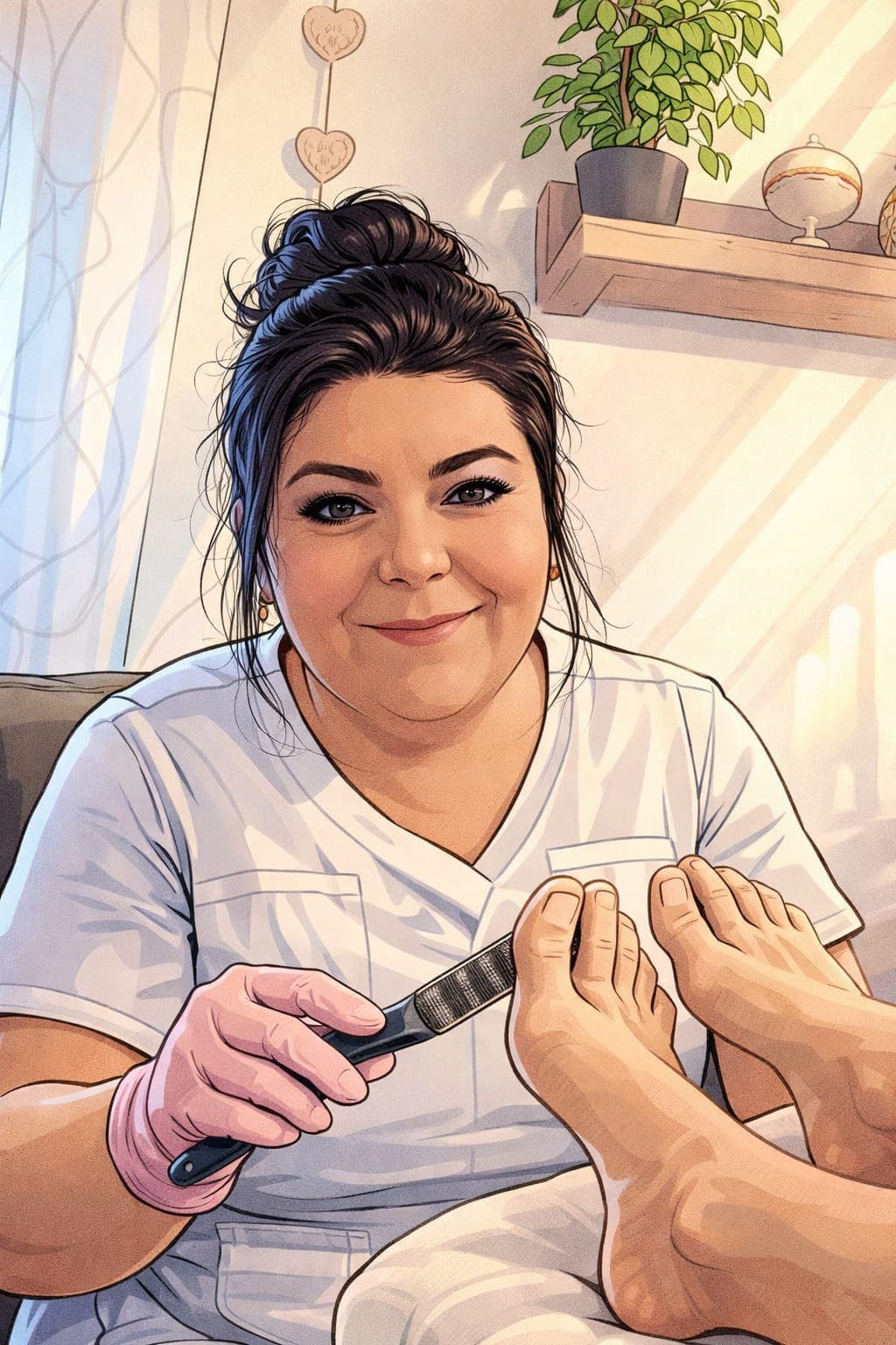 Mimi bei der Fußpflege